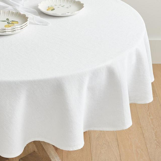 Mason Round Tablecloth, 70", White