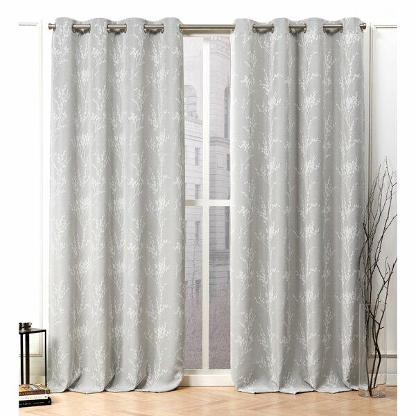 Turion Floral Blackout Thermal Grommet Curtain Panels