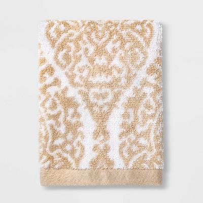 Performance Hand Towel Neutral Tan Ogee - Threshold, by Threshold