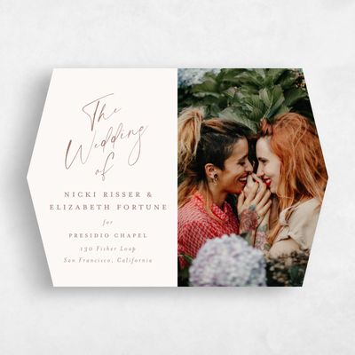 Beige Diamond Wedding Invitation - Anerley Landscape