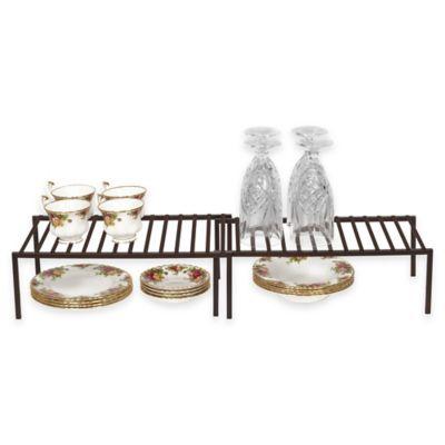32-Inch Expanding Wire Kitchen Shelf in Bronze