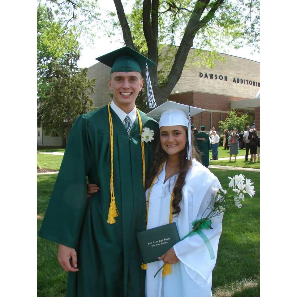 Closing an important chapter in our lives together-- high school graduation-- where we met and fell in love.