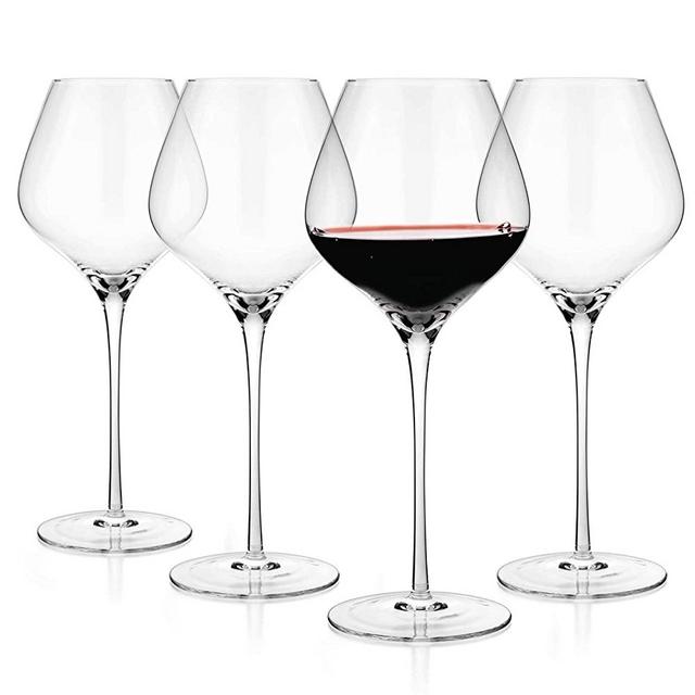 Luxbe - Crystal Wine Large Glasses 24-ounce, Set of 4 - Tall Red or White Wine Glasses - Pinot Noir - Burgundy - Bordeaux - 720ml