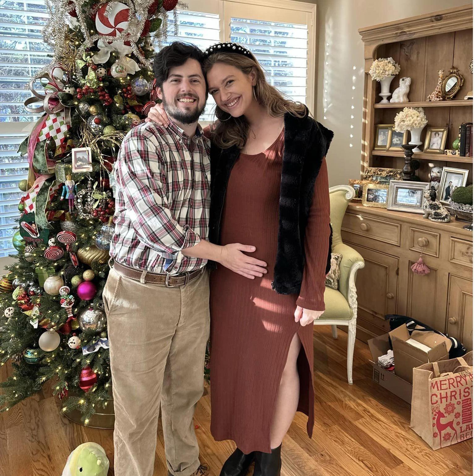 Christmas Eve after telling our families about the newest addition!