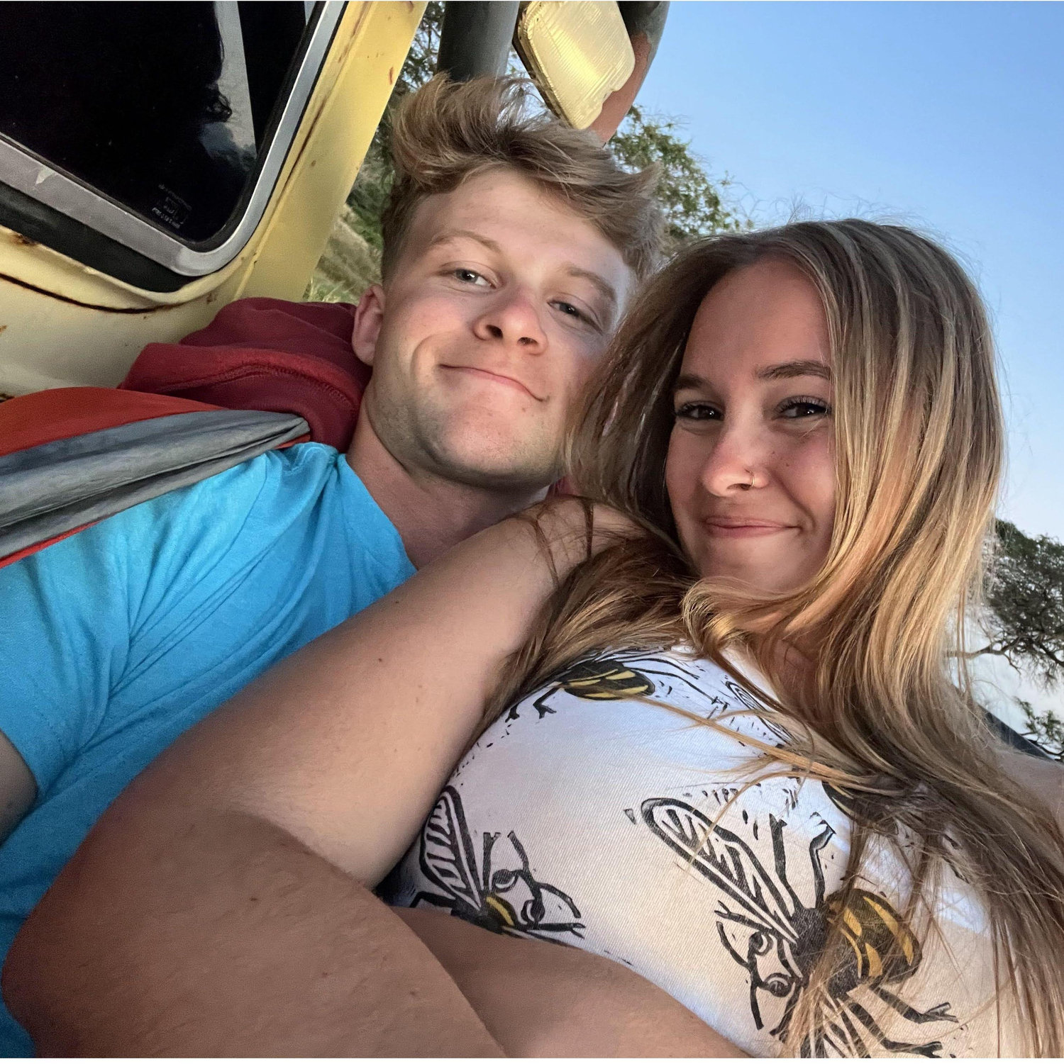 Sunset date in the back of his truck! From when we'd known each other for a couple weeks:)
