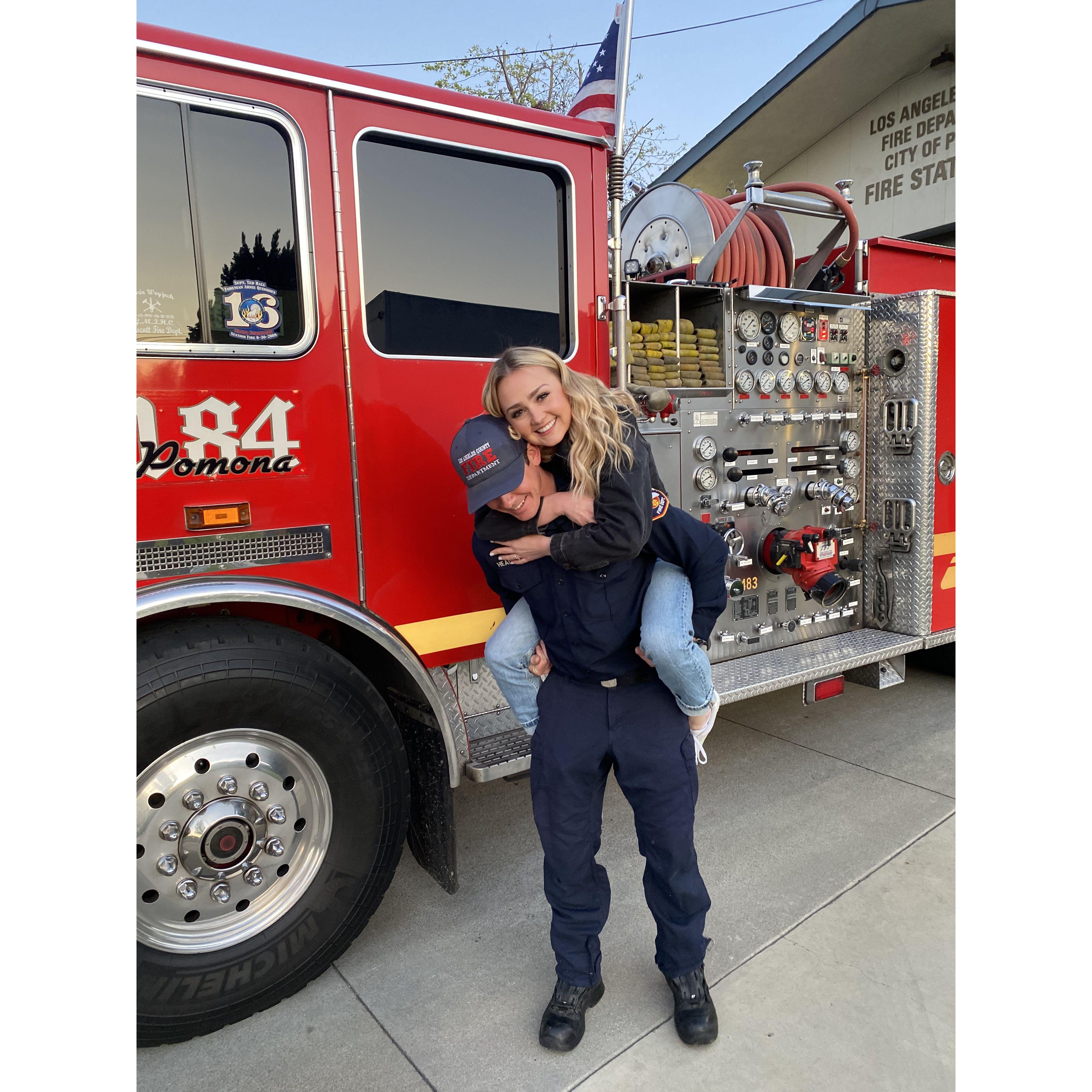 Kieran becoming an LA County Fireman for station 184