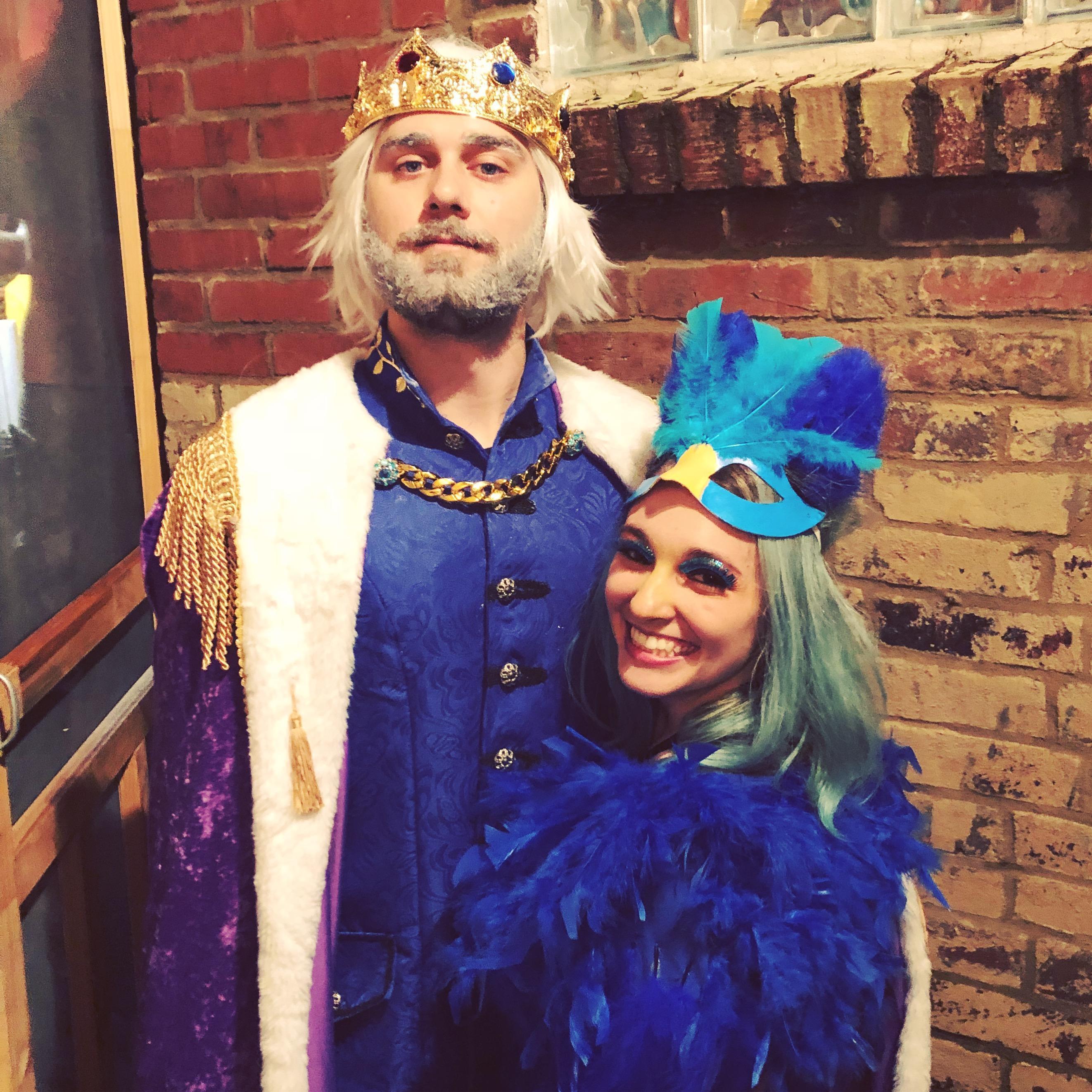 King Friday & X the Owl at Alex & Sarah's Halloween party, 2018. We won the costume contest that year!