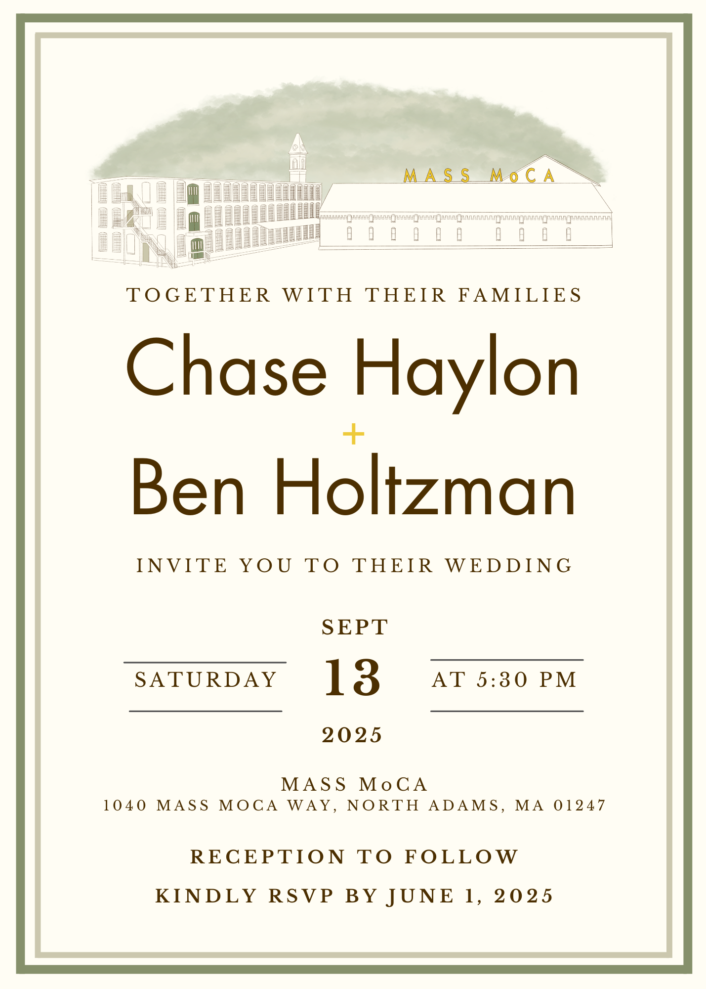 The Wedding Website of Chase Haylon and Ben Holtzman