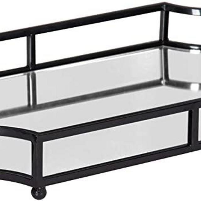 Matte Black Mirrored Perfume Tray