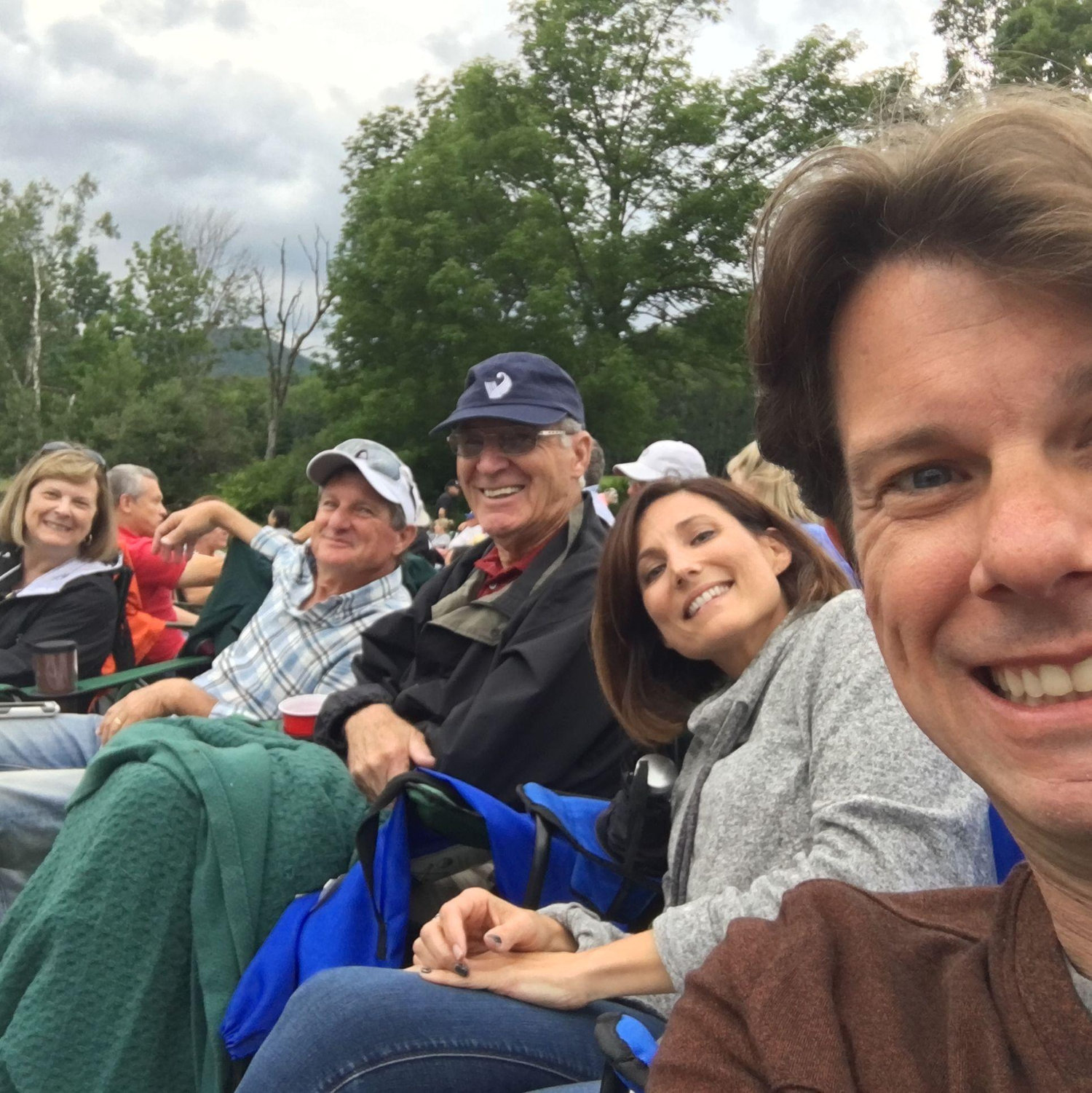 Mama, Daddy & Grandaddy Sanz at the Von Trapp Estate listening to the Vermont Symphony Orchestra. July 2017