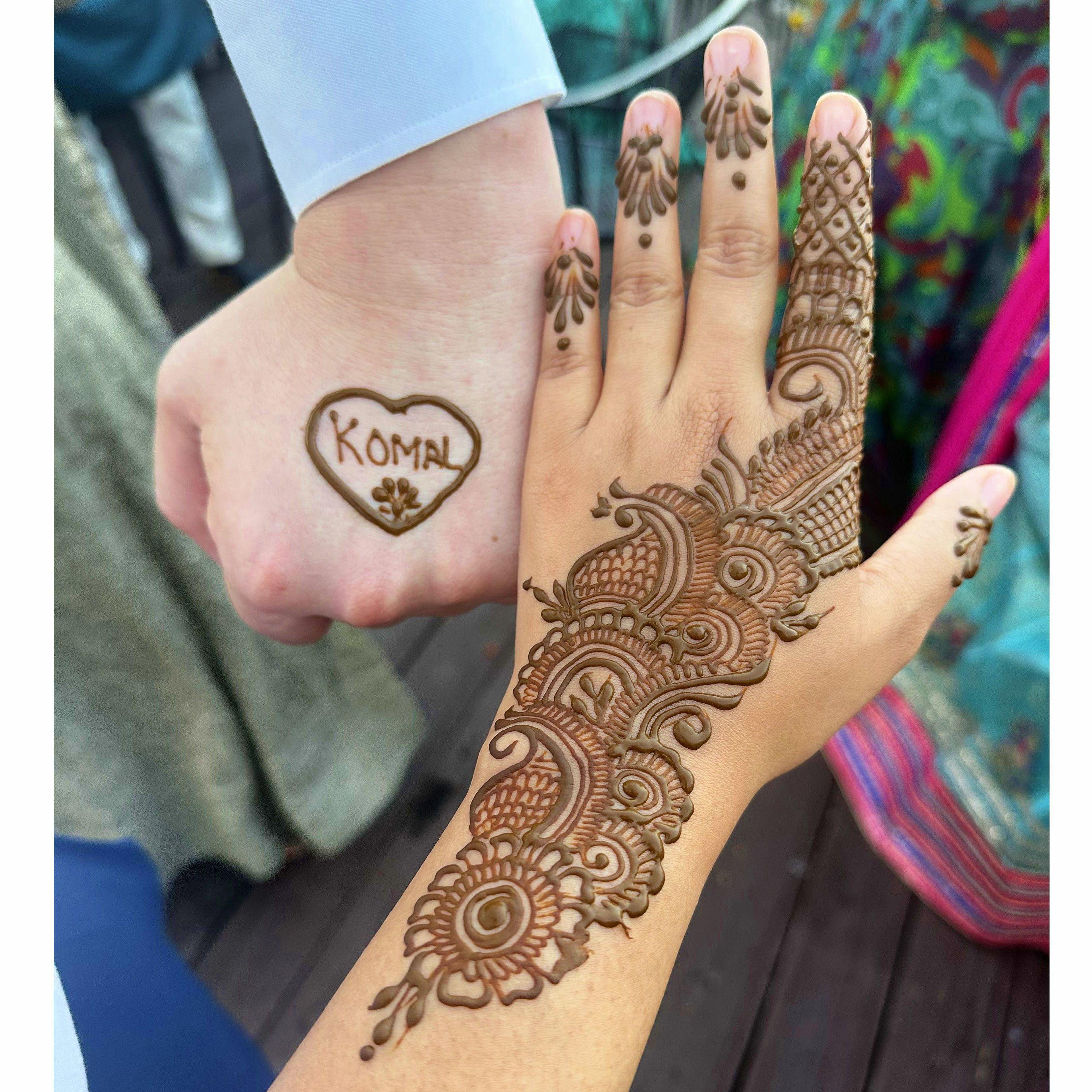Calvin's first Mehendi (Henna)