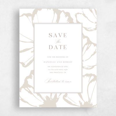 White Typography Wedding Save the Date - Esme Portrait