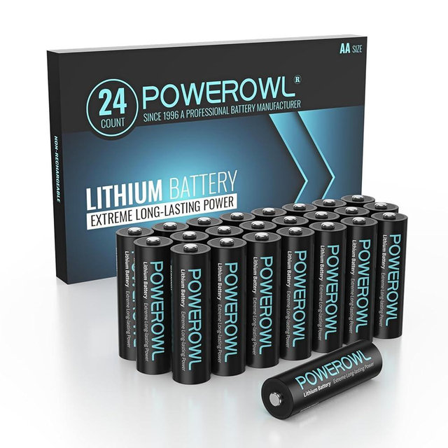 POWEROWL Lithium Batteries AA 24 Count High Capacity Long Lasting, 1.5V Double A Battery for Blink Camera Freezer Thermometer etc High-Tech Devices