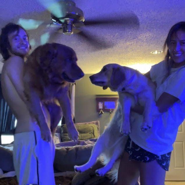 Silly pic with our babies