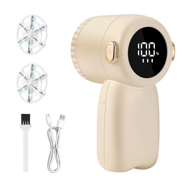 hYwecy Rechargeable Fabric Shaver,Electric Lint Remover with Digital Display,3-Speeds Sweater Shaver for Clothes and Furniture (Beige)
