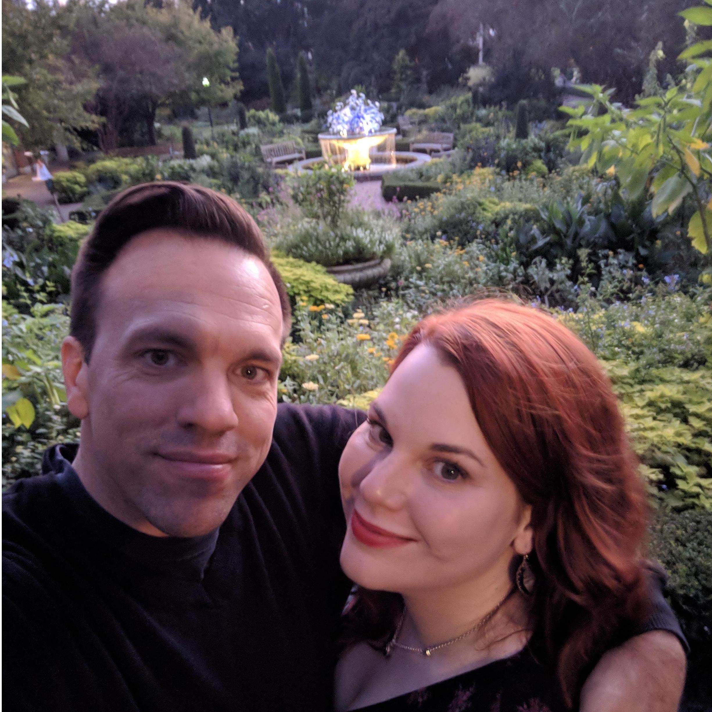 At the Atlanta Botanical Gardens for a performance of A Midsummer Night's Dream.