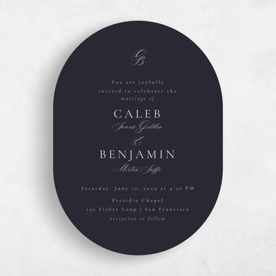 Ebony, Black Wedding Invitation - Twila Portrait