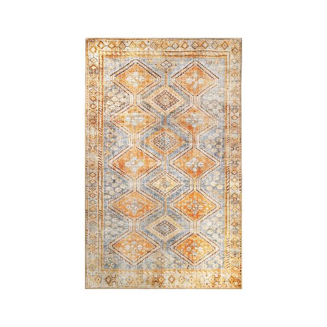 Geometric Diamonds Rustic Flat-Weave Indoor Area Rug or Runner, 7'6"x9'6", Dijon Yellow by Blue Nile Mills