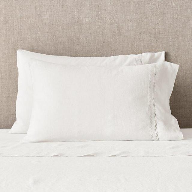 Belgian Linen Vintage Hemstitch Pillowcases (Set Of 2)