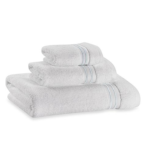 Wamsutta® Hotel Micro-Cotton Bath Towel in White/Aqua