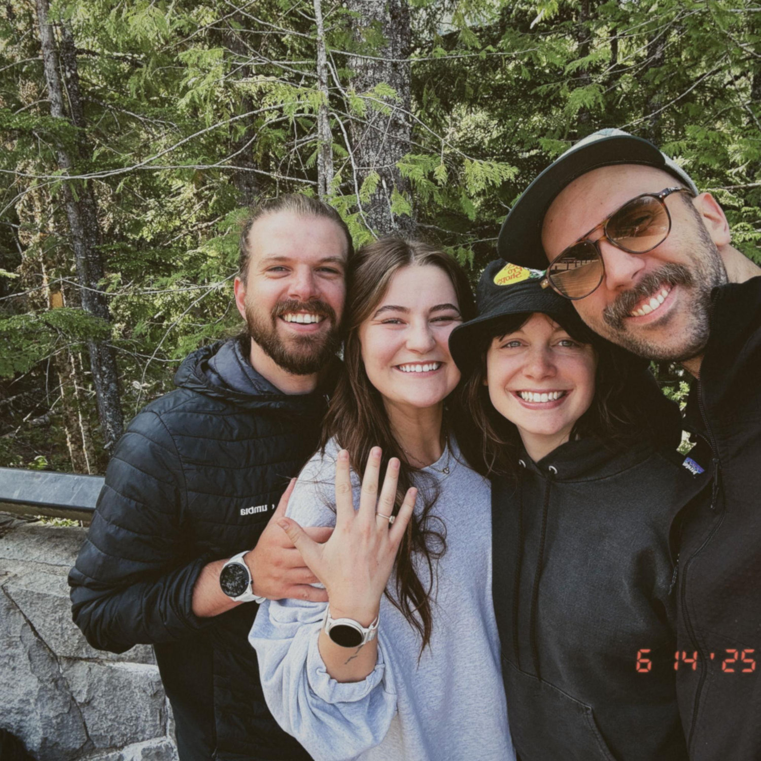 Our friends Clare and Brad surprised (Marissa) after getting engaged! They were hiding in the bushes taking photos that we will cherish forever!