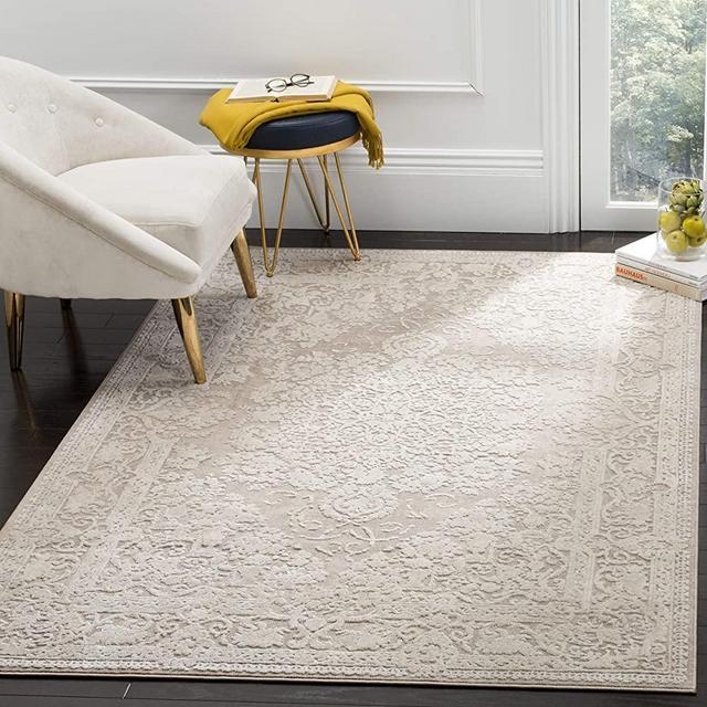 Safavieh Reflection Collection RFT664A Vintage Distressed Area Rug, 9' x 12', Beige / Cream