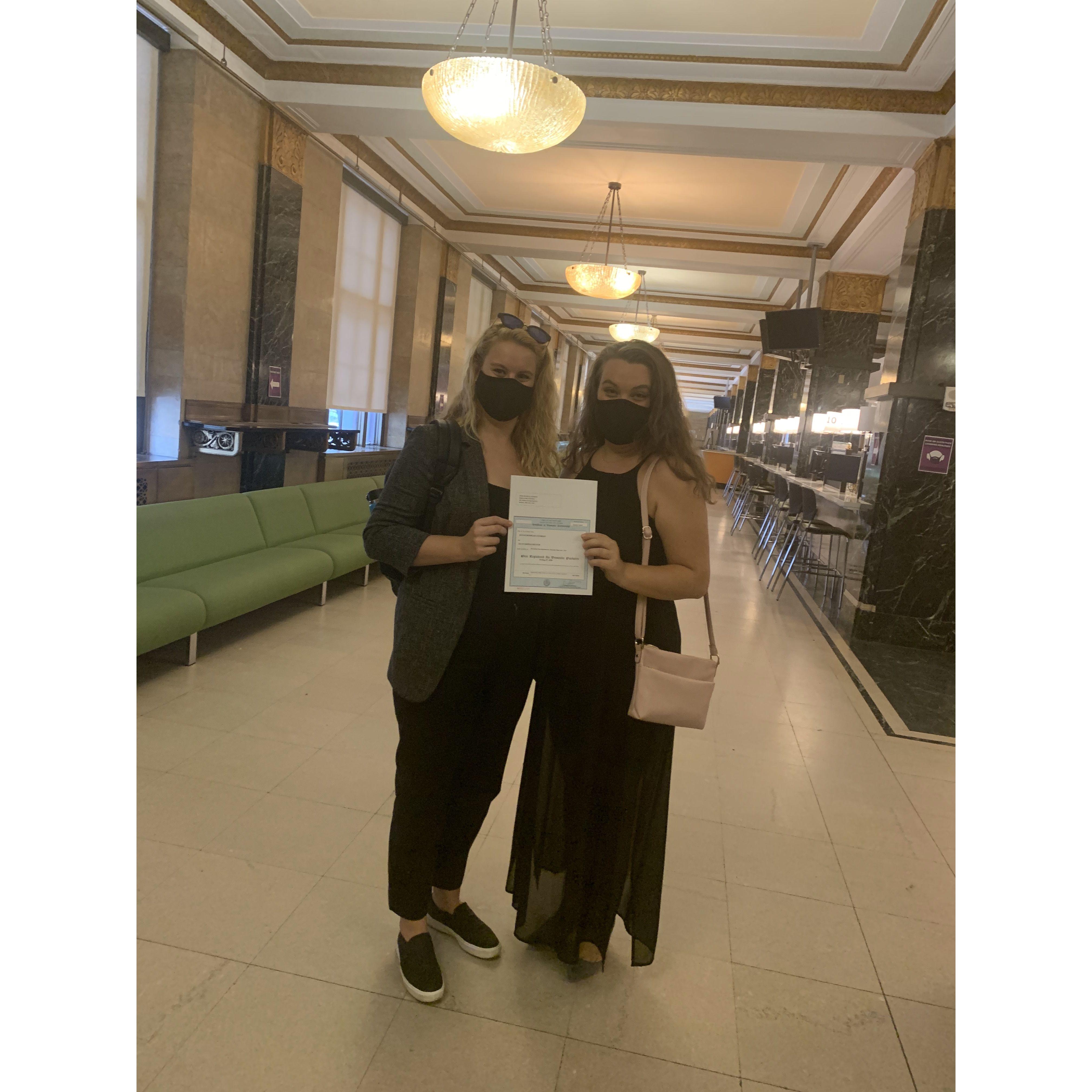 Domestic Partnership at NYC City Hall in 2020