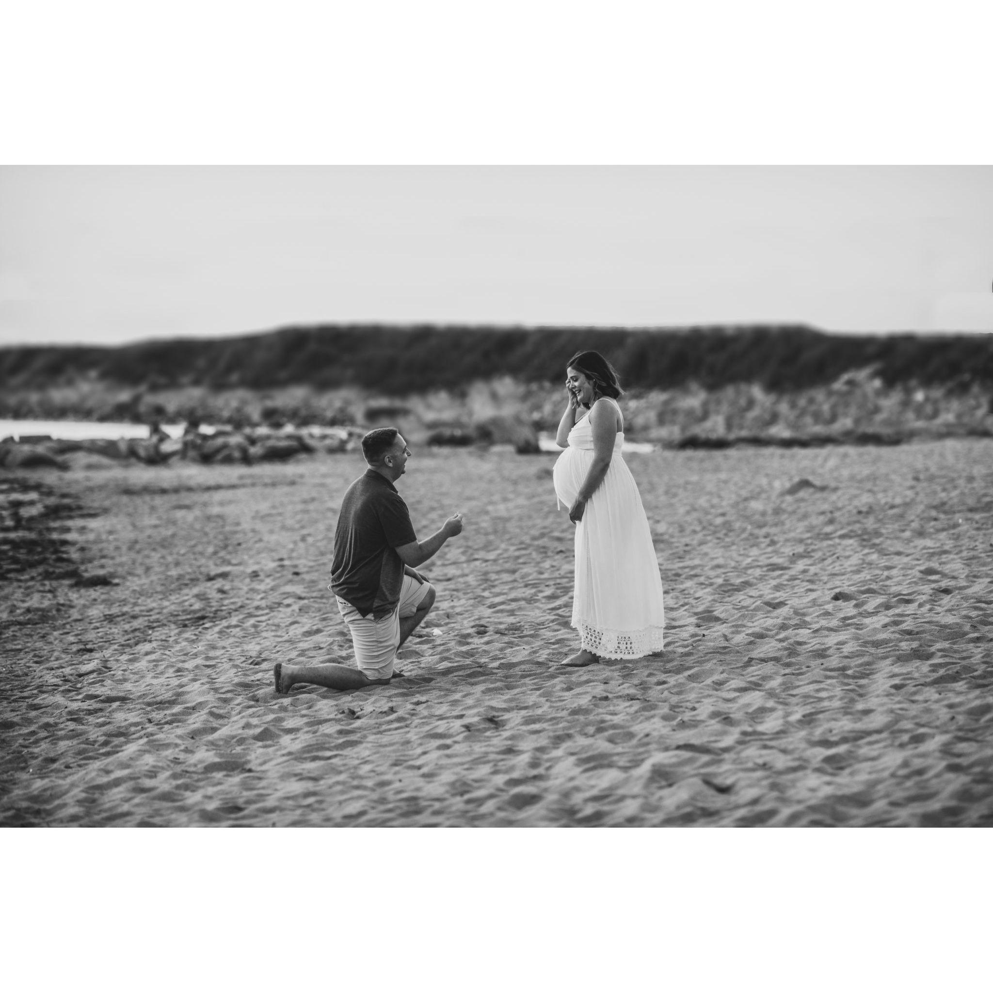 Our maternity shoot that turned into the surprise engagement in July 2019 before Sophia was born