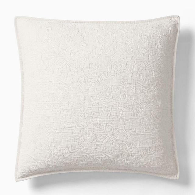 Pierce & Ward Mirror Matelasse, Euro Sham, Bone White