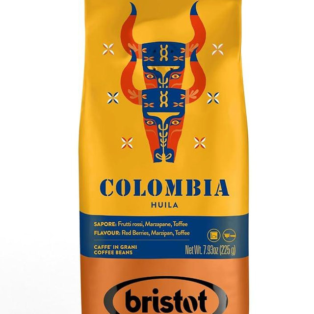 Bristot Single Origin Colombia Huila | Italian Single Origin Espresso Beans | 100% Arabica | Medium Roast | 7.93oz/225g