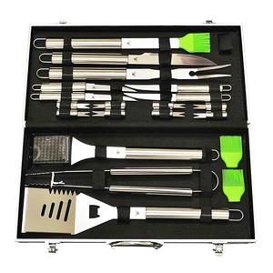 G & F 20-Piece Stainless-Steel BBQ Tool Kit, Strong, Sturdy, Heavy Duty Grilling Tool Kit in Portable Aluminium Carrying Case, Dishwasher Safe