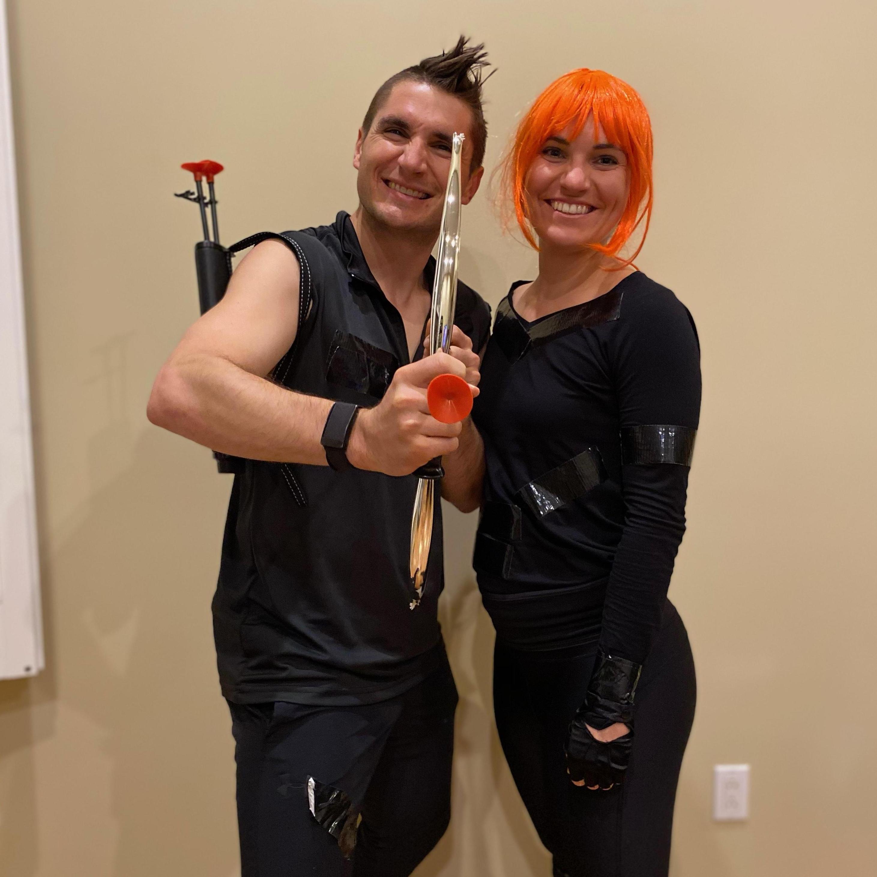 Halloween-- Hawkeye and Black Widow