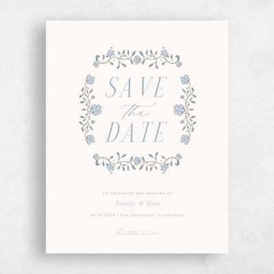 Blue Magnet Wedding Save the Date - Moira Portrait