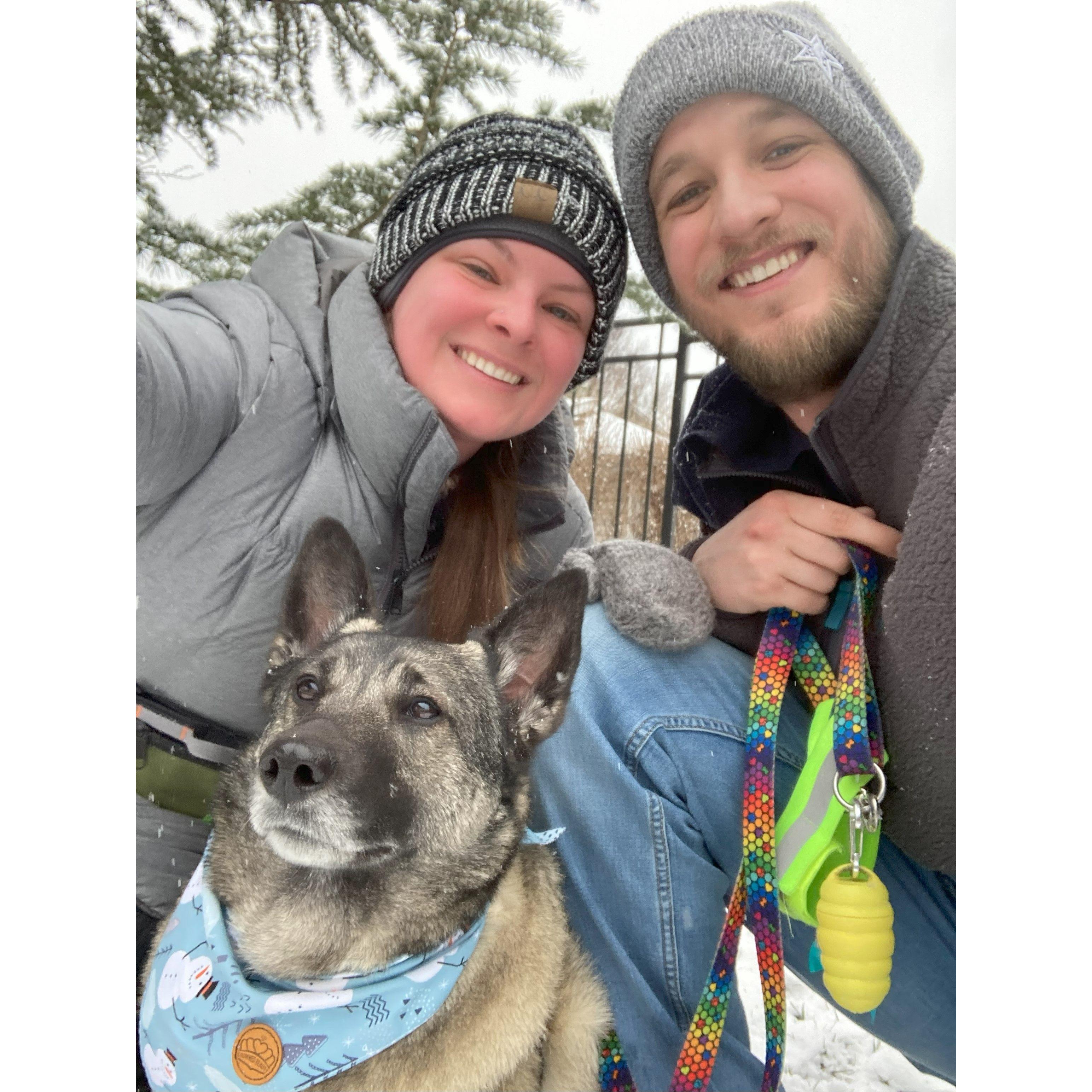 Our first snow with Thena