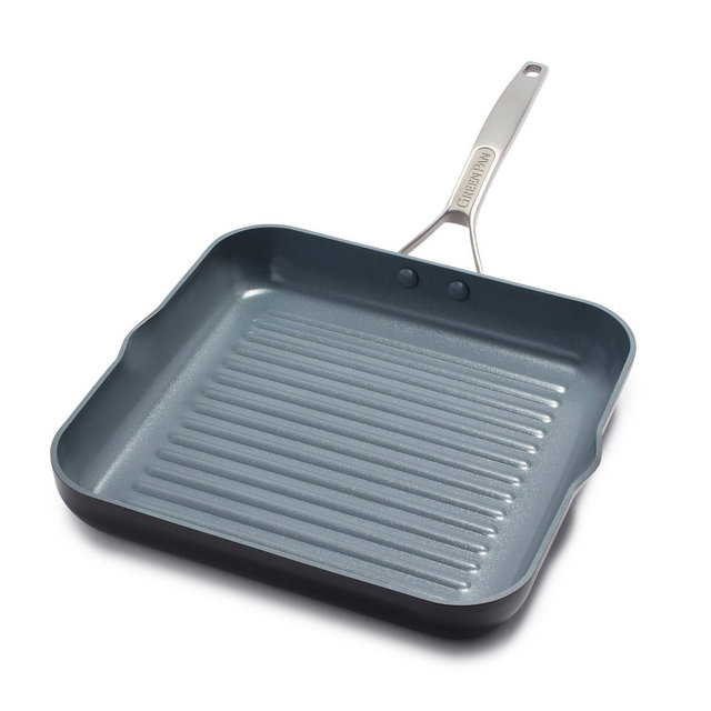 GreenPan Paris Pro 11" Hard Anodized Healthy Ceramic Nonstick Square Grill Pan