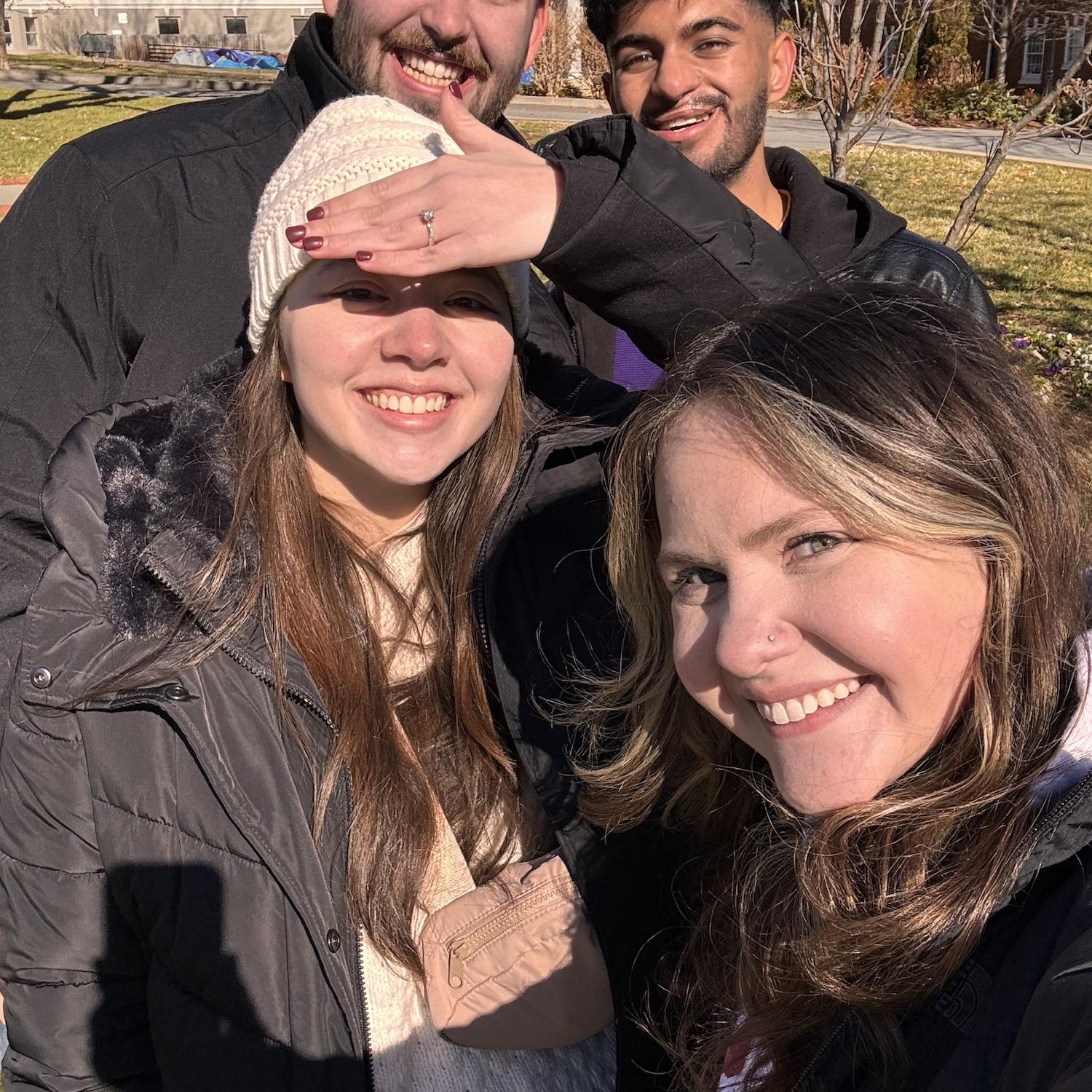 January 13, 2024: Shoutout to (once again, full circle moment) Maid of Honor Abby and Groomsman Nik for being a fantastic wingmen and helping Kyle execute his plan in the freezing cold!