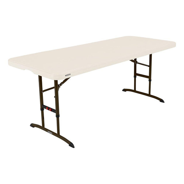 Lifetime 6-Foot Adjustable Height Nesting Table, Commercial, Almond