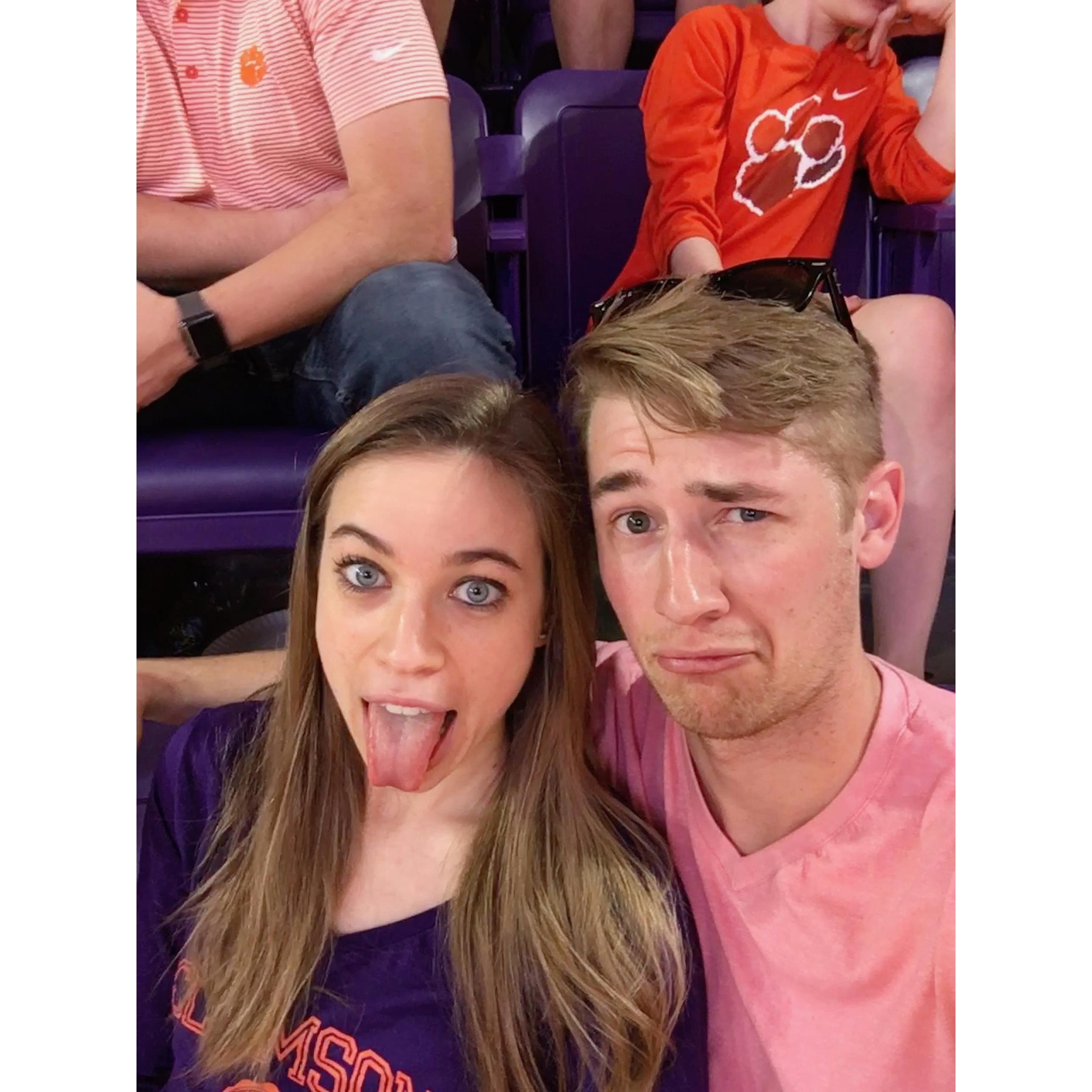 Second date at the Clemson basketball game