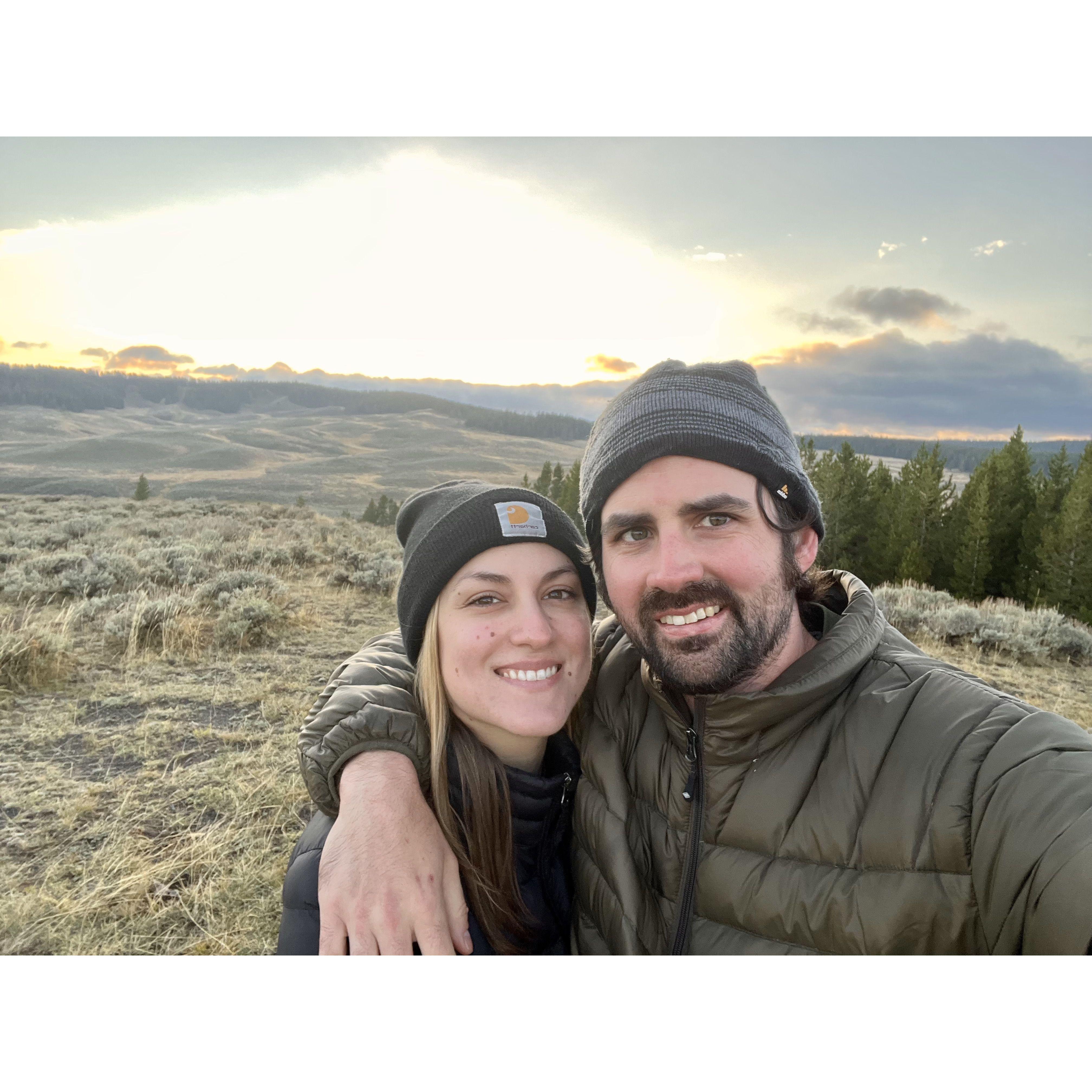 sunrise at yellowstone