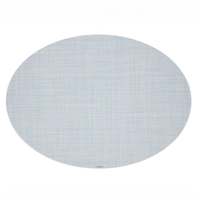Chilewich Easy-Care Mini Basketweave Oval Placemat, Sky, Set of 4