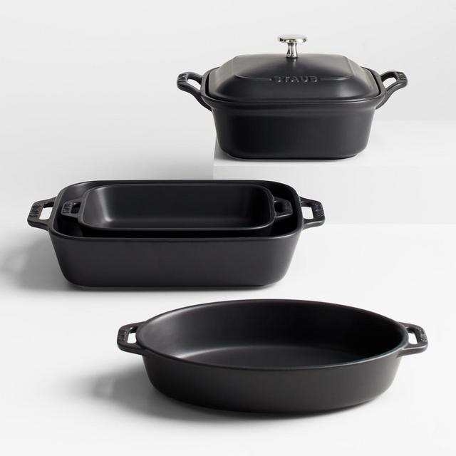 Staub Ceramics Matte Black 5-Piece Bakeware Set