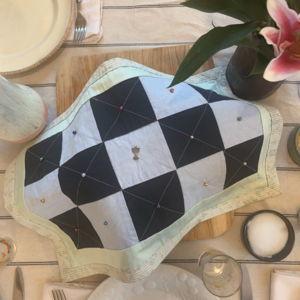 Challah cover with colorful pearl style beads