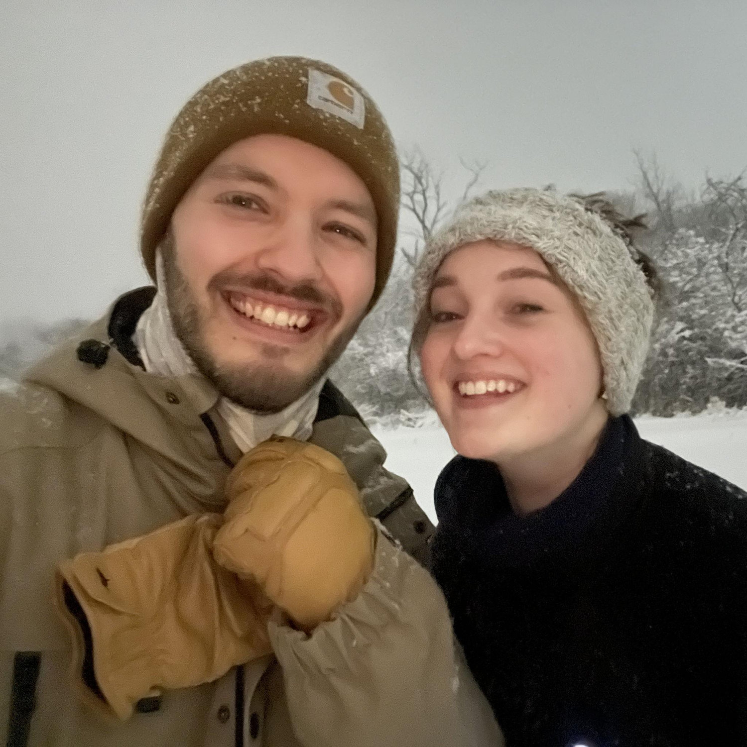 winter walk to Kwik Trip--Tim's idea