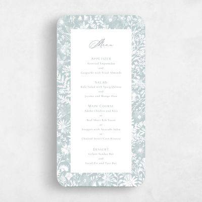 Blue Rounded Wedding Menu - Wildbloom