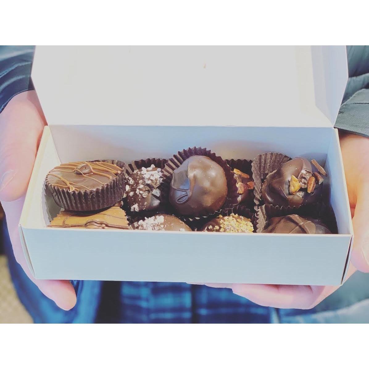 Laughing Moon chocolates has THE best salted caramel truffles...