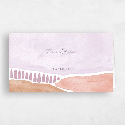 Lilac, Purple Wedding Place Card - Vallejo
