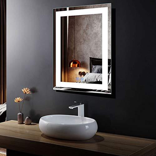 DP Home LED Bathroom Mirror with Lights, Anti Fog Dimmable, Bluetooth Speaker Vertical/Horizontal Mount, Modern Wall Mirror with Lights, 24 x 32 in E-CK010 Wall Mounted Makeup LED Vanity Mirror