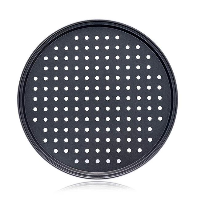 Alices 13 Inch/32CM Nonstick Carbon Steel Pizza Pan, Pizza Tray， Bakeware Perforated Round For Home Kitchen