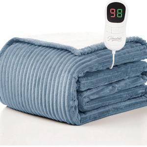 Homemate Heated Blanket Electric Throw - 50"x60" Heating Blanket Throw 1/2/4/6/8 Hours Auto-Off 10 Heat Levels Over-Heat Protection Soft Flannel Sherpa ETL Certification - Amazon