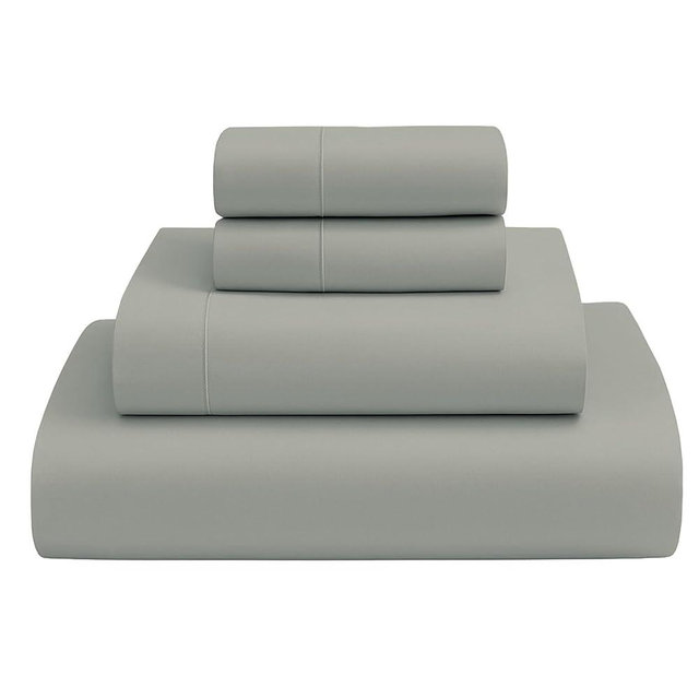 MyGiza Sheets,100% Giza Egyptian Cotton Sheets-King Size Giza Cotton Sheets Set to Fit Upto 18 Inches Deep Mattress (4 Pcs) Light Grey Solid